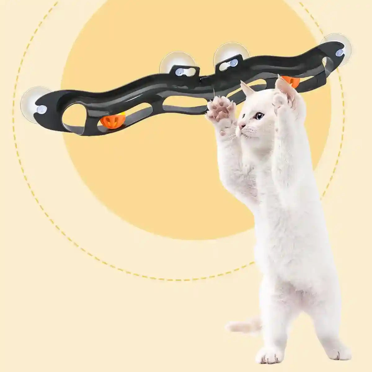 Bell Track Cat Toy with Rolling Ball and Bell Interactive Pet Toy