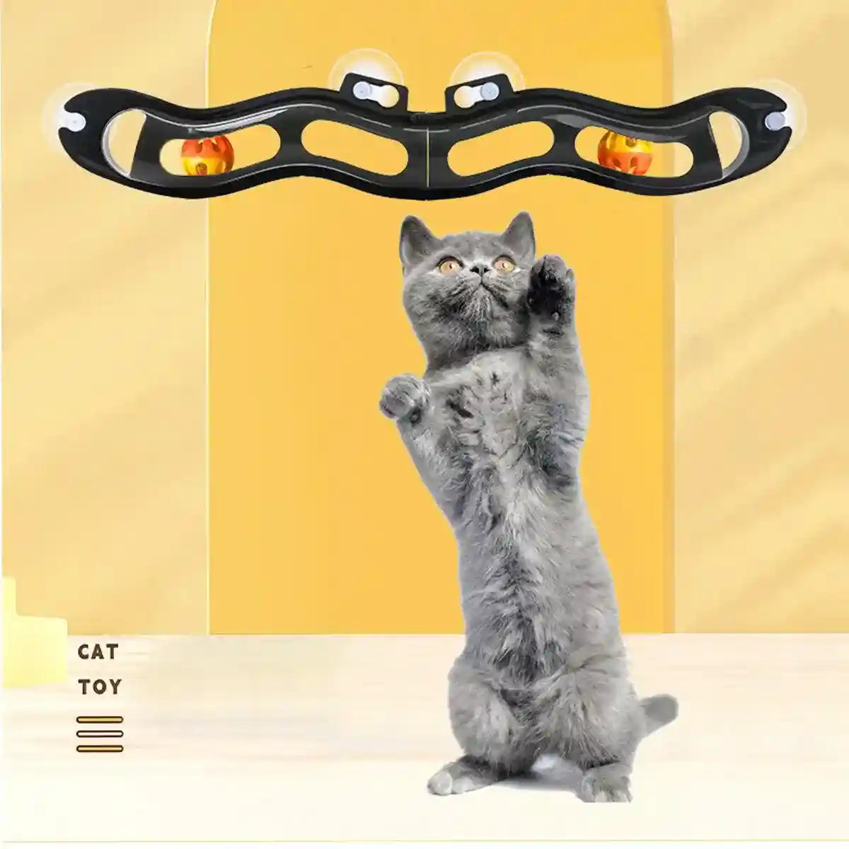 Bell Track Cat Toy with Rolling Ball and Bell Interactive Pet Toy