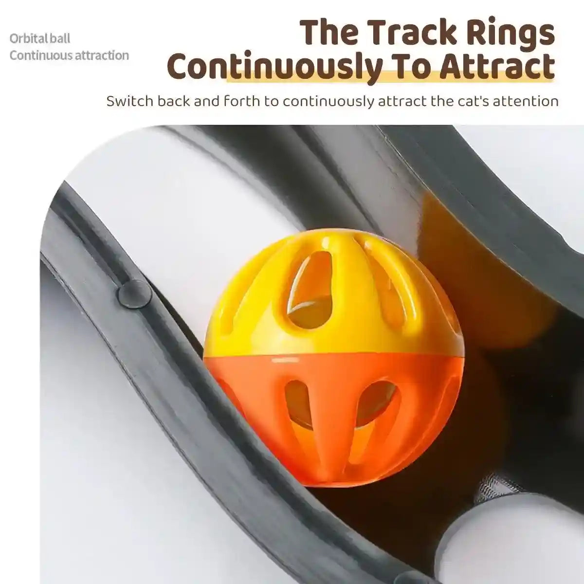 Bell Track Cat Toy with Rolling Ball and Bell Interactive Pet Toy