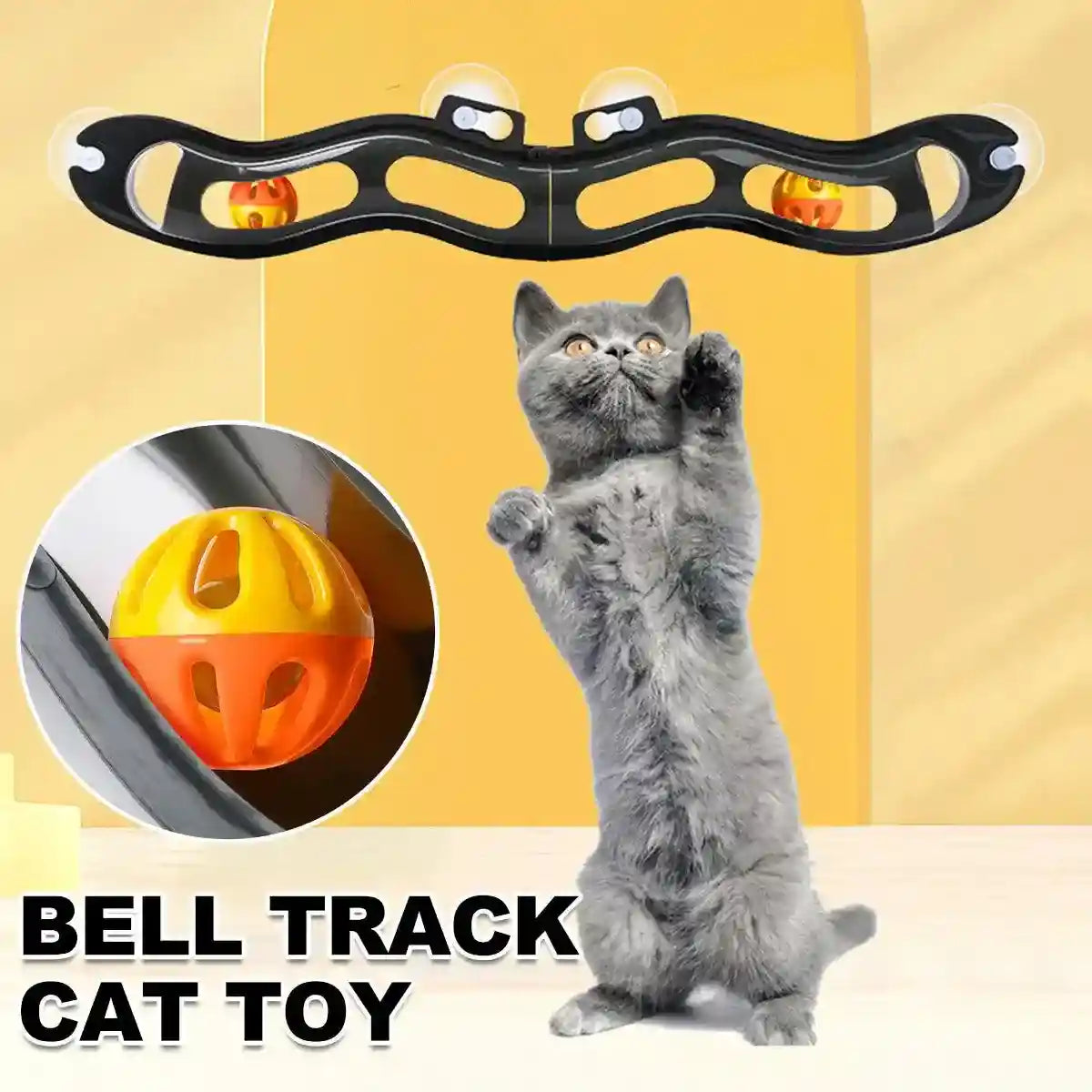Bell Track Cat Toy with Rolling Ball and Bell Interactive Pet Toy