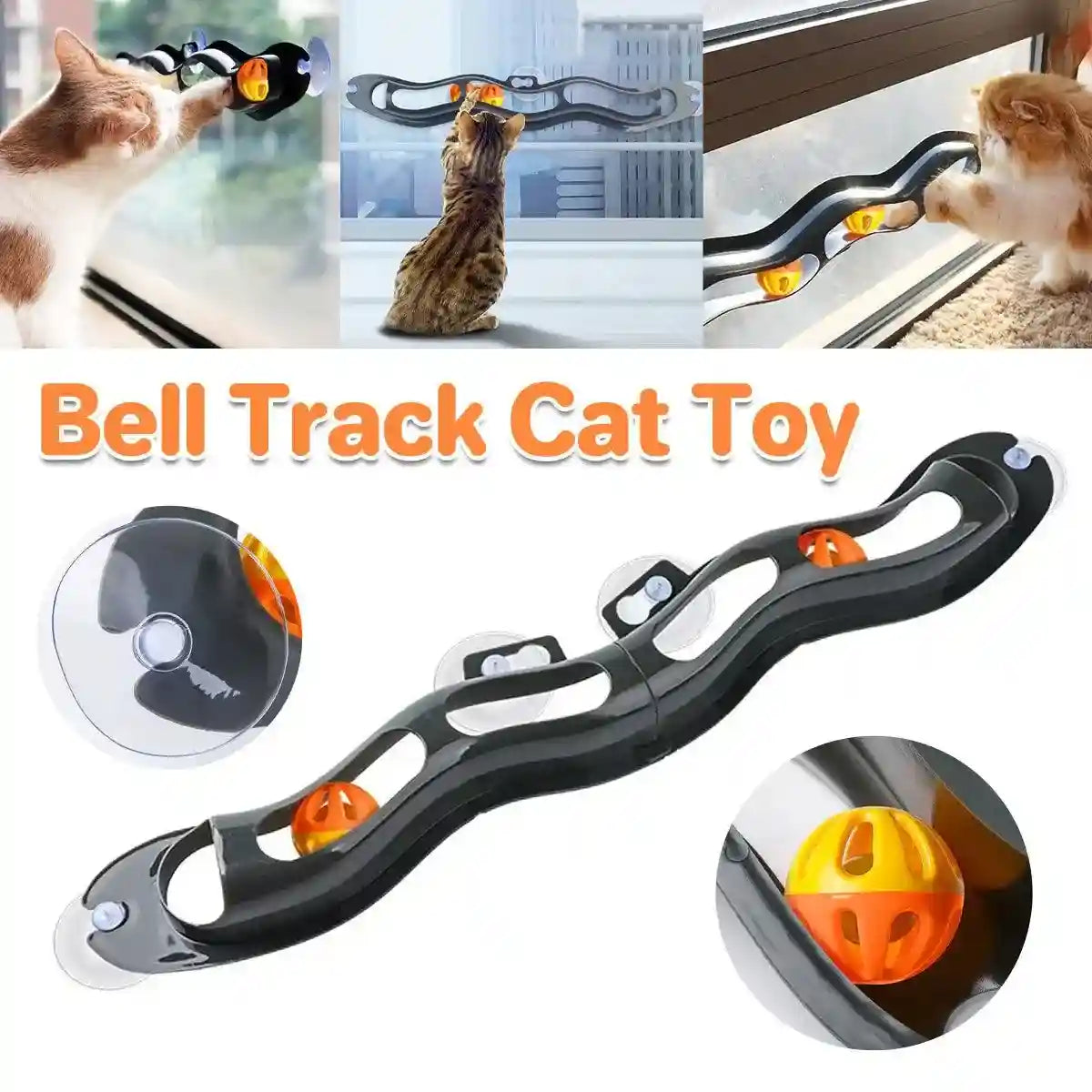 Bell Track Cat Toy with Rolling Ball and Bell Interactive Pet Toy