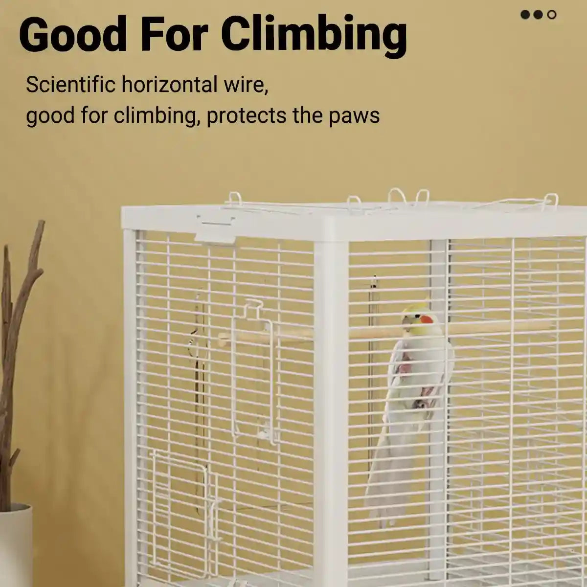 Modern Large Bird Cage with Acrylic Panels and Skylight Playtop