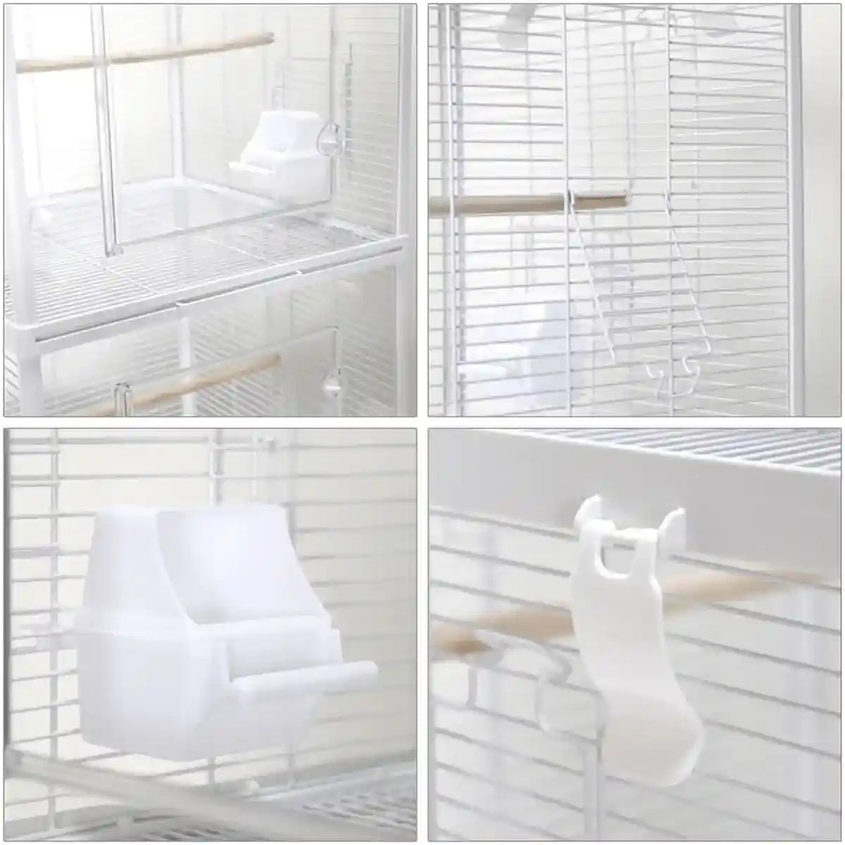 Modern Large Bird Cage with Acrylic Panels and Skylight Playtop