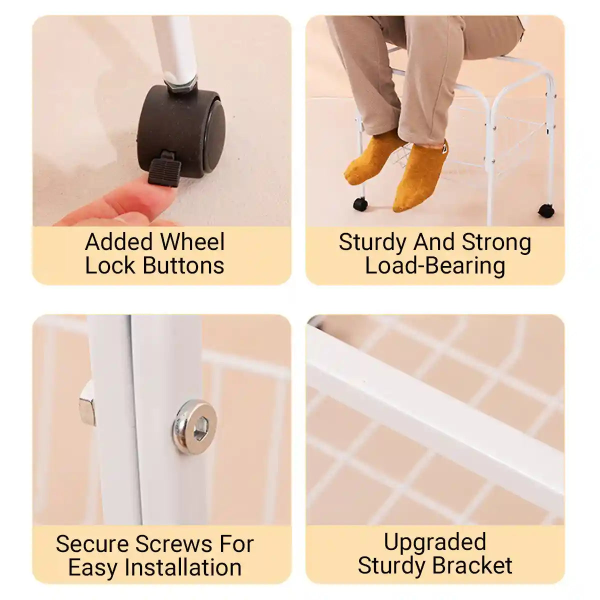 Birdhouse Bracket Universal Rolling Stand with Storage Basket