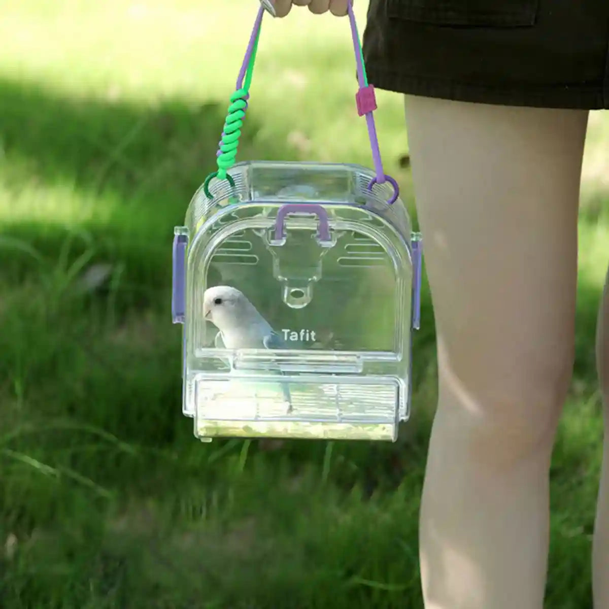 Transparent Portable Bird Cage Travel Cage with Cover & Easy Cleaning Design