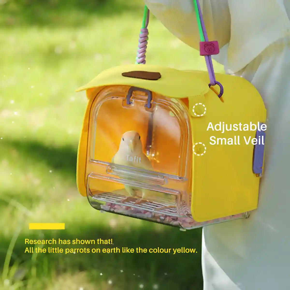 Transparent Portable Bird Cage Travel Cage with Cover & Easy Cleaning Design