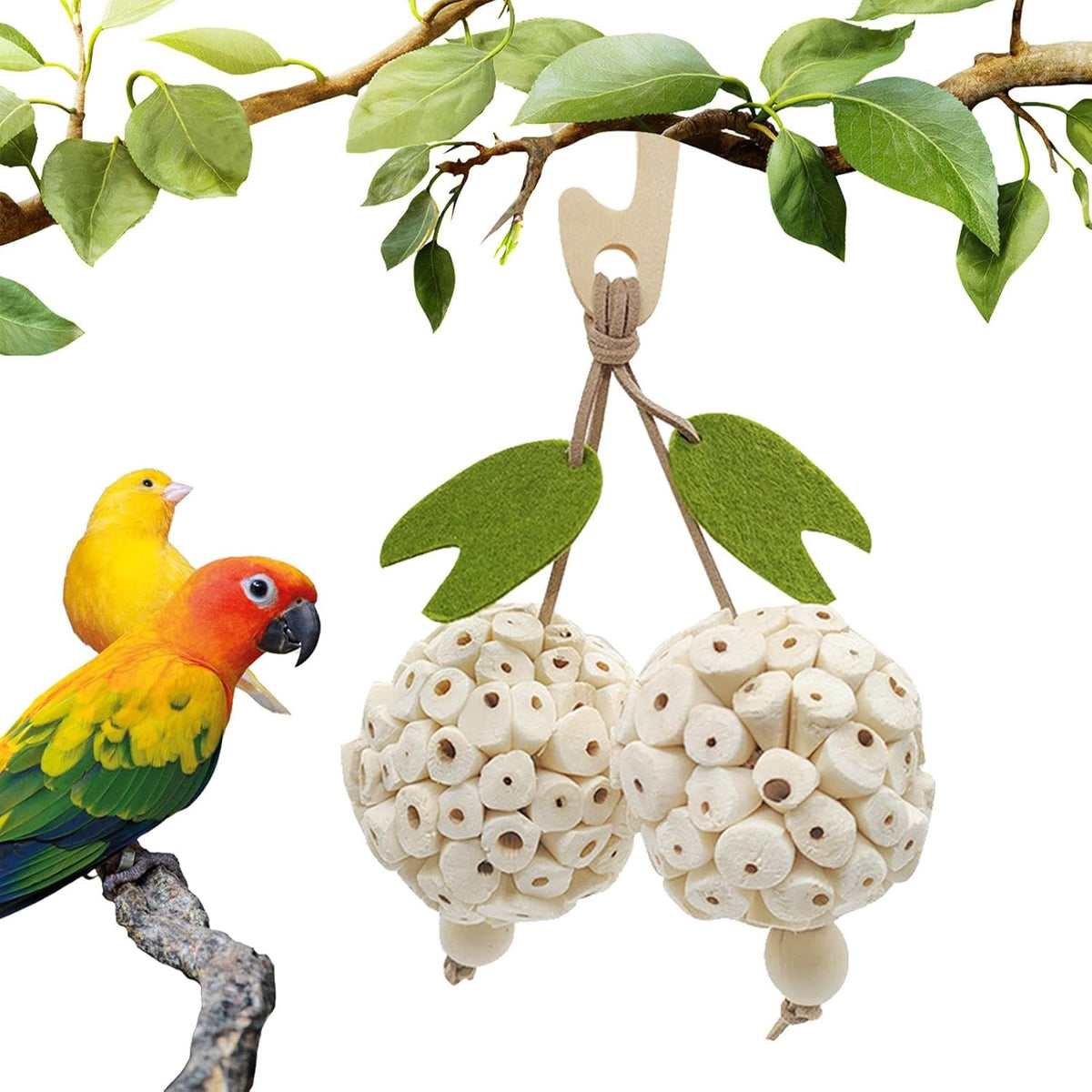 Natural Chewing Ball Bird Toy