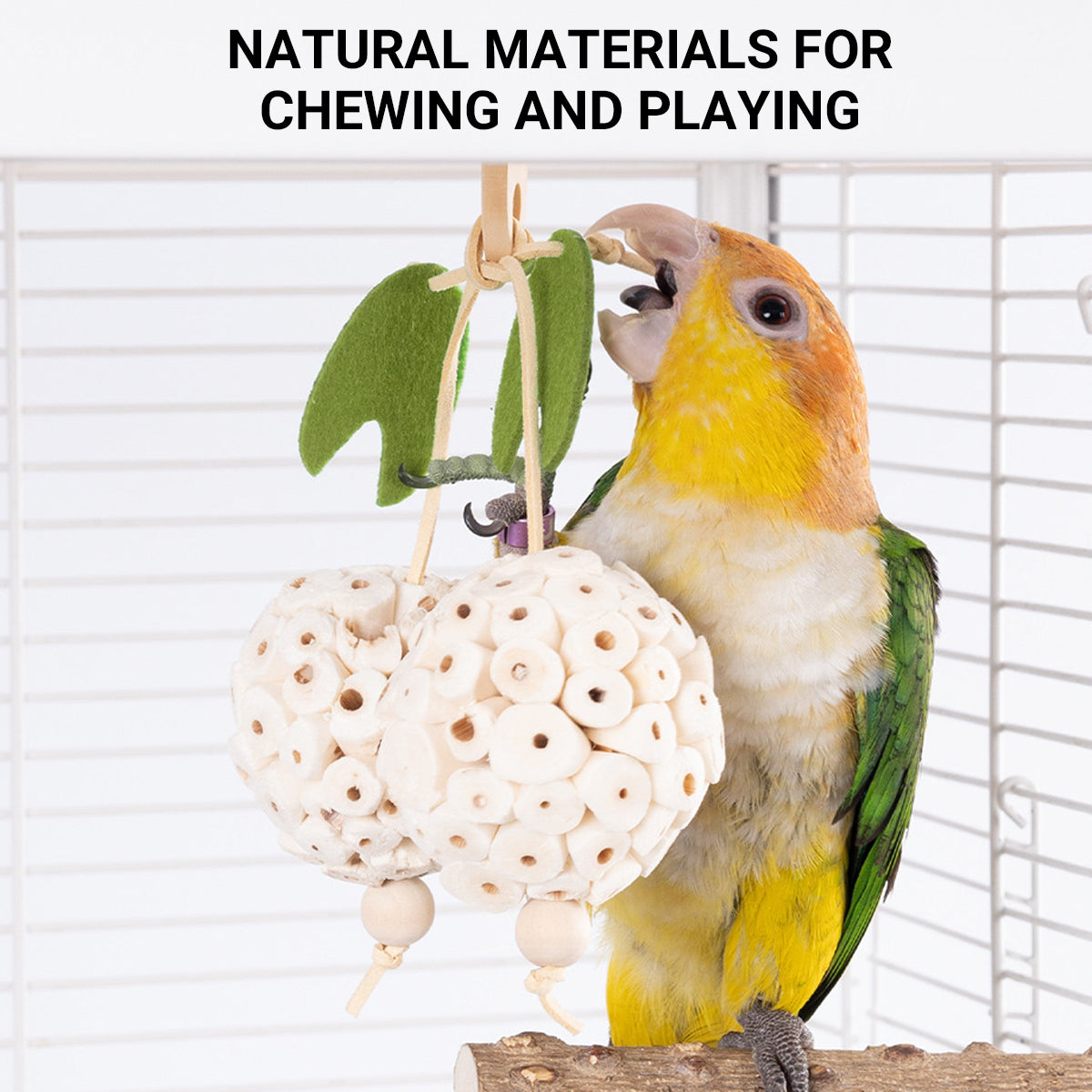 Natural Chewing Ball Bird Toy