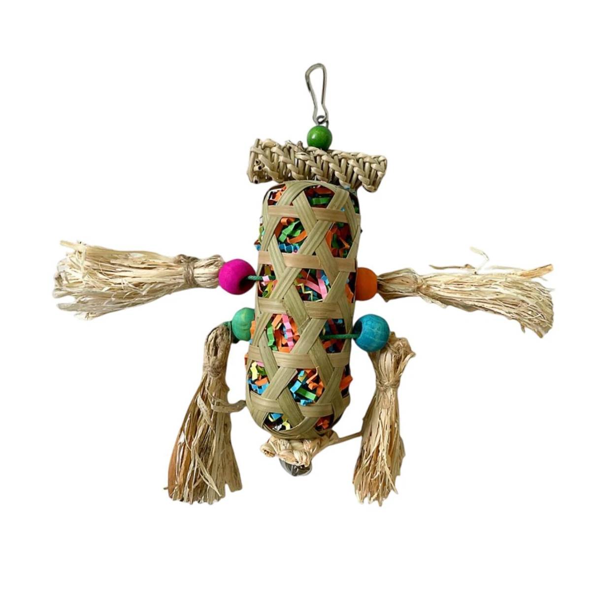 Natural Foraging Bird Chew Toy | Hanging Cage Accessory for Parrots