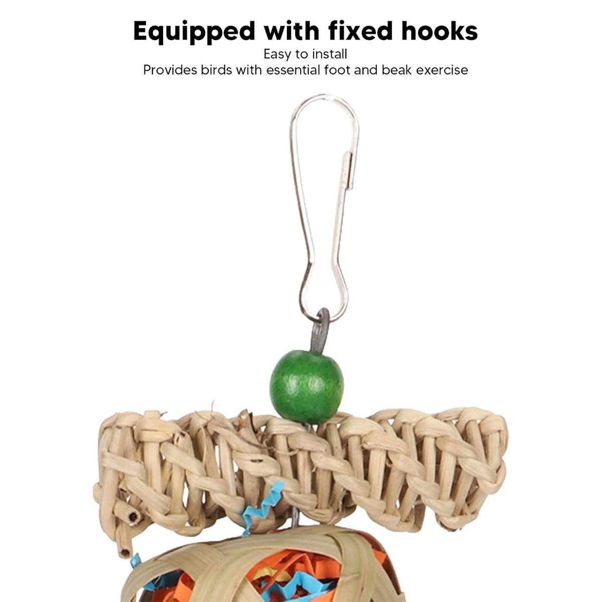 Natural Foraging Bird Chew Toy | Hanging Cage Accessory for Parrots