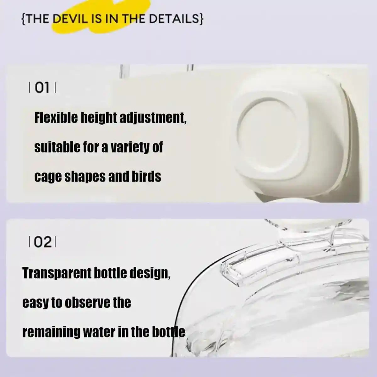 450ml Parrot Water Bottle Bird Drinker Feeder Large Capacity for Birds and Pet