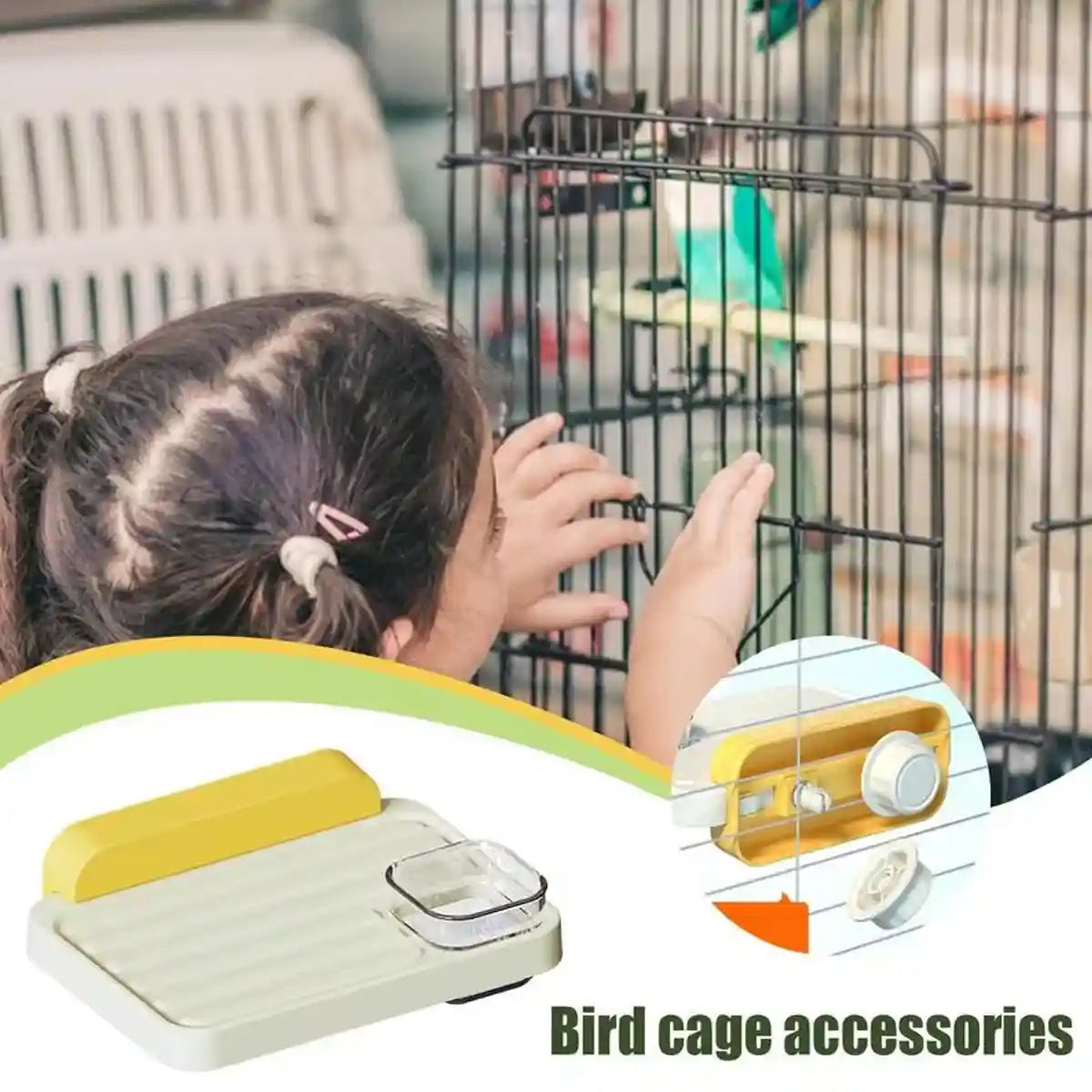 Multi-Functional Parrot Station Pole with Food Box and Swing