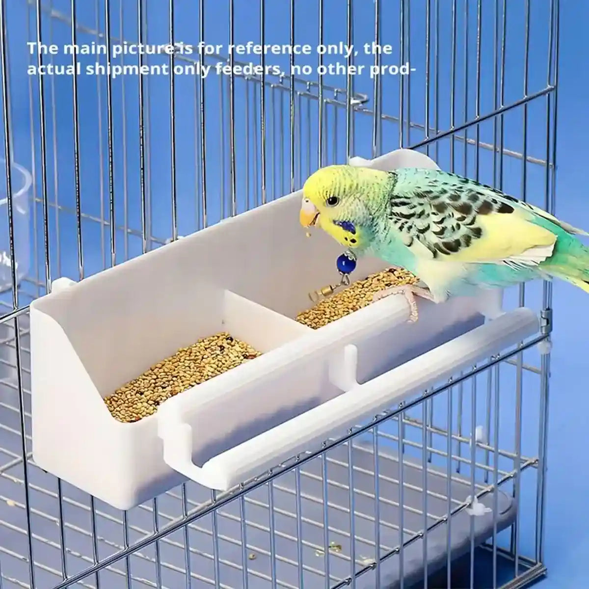 Divided Bird Cage Feeder with Double Perch Hanging Food Container
