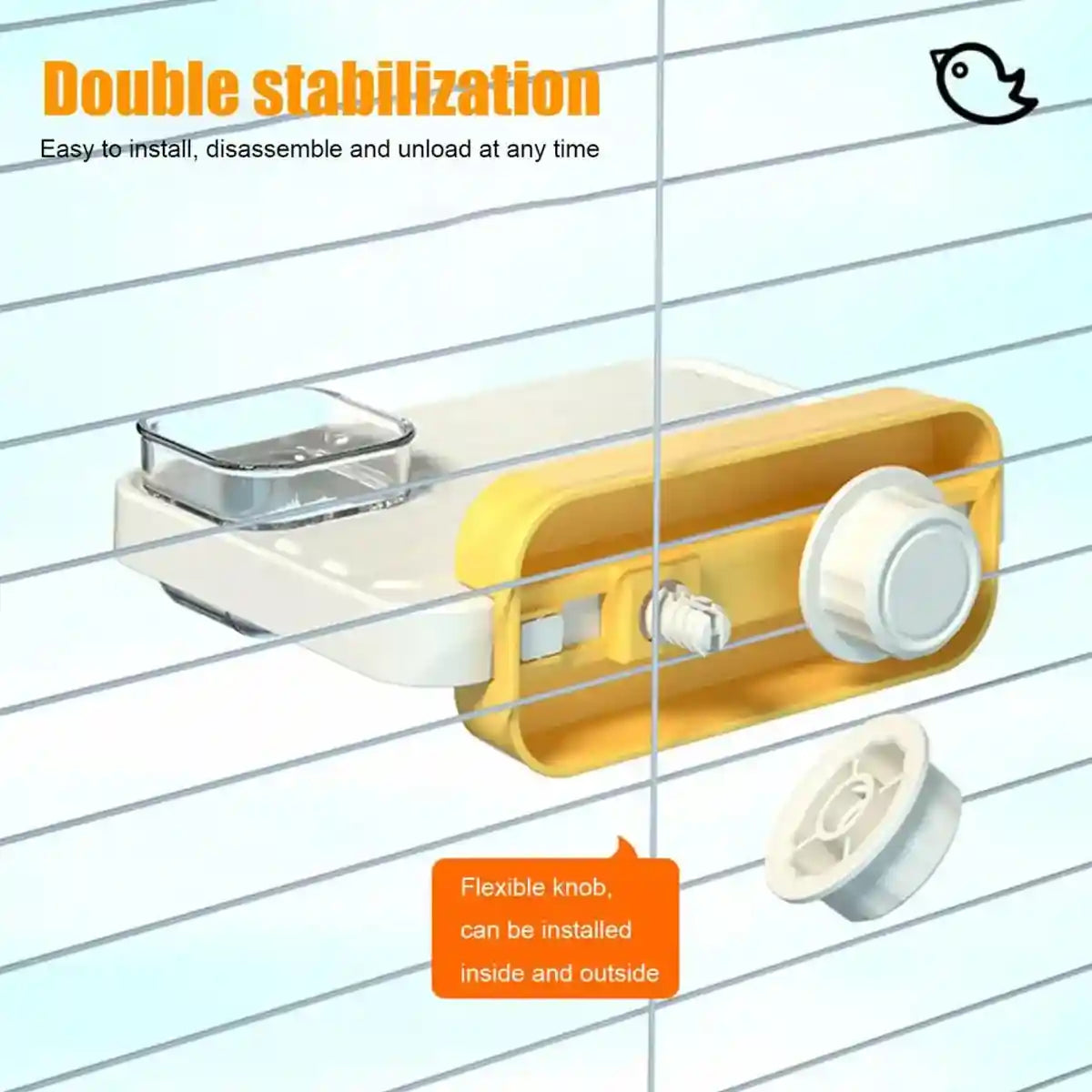 Multi-Functional Parrot Station Pole with Food Box and Swing