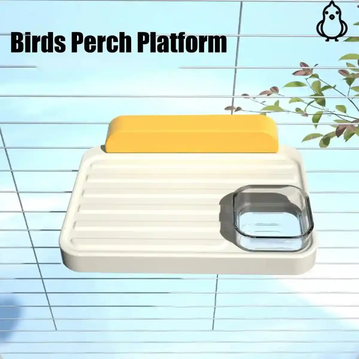 Multi-Functional Parrot Station Pole with Food Box and Swing