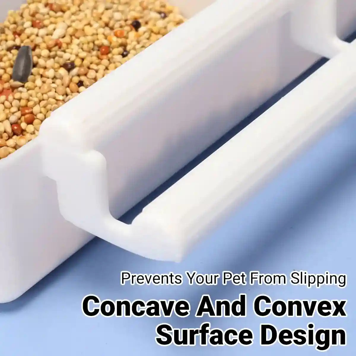 Divided Bird Cage Feeder with Double Perch Hanging Food Container