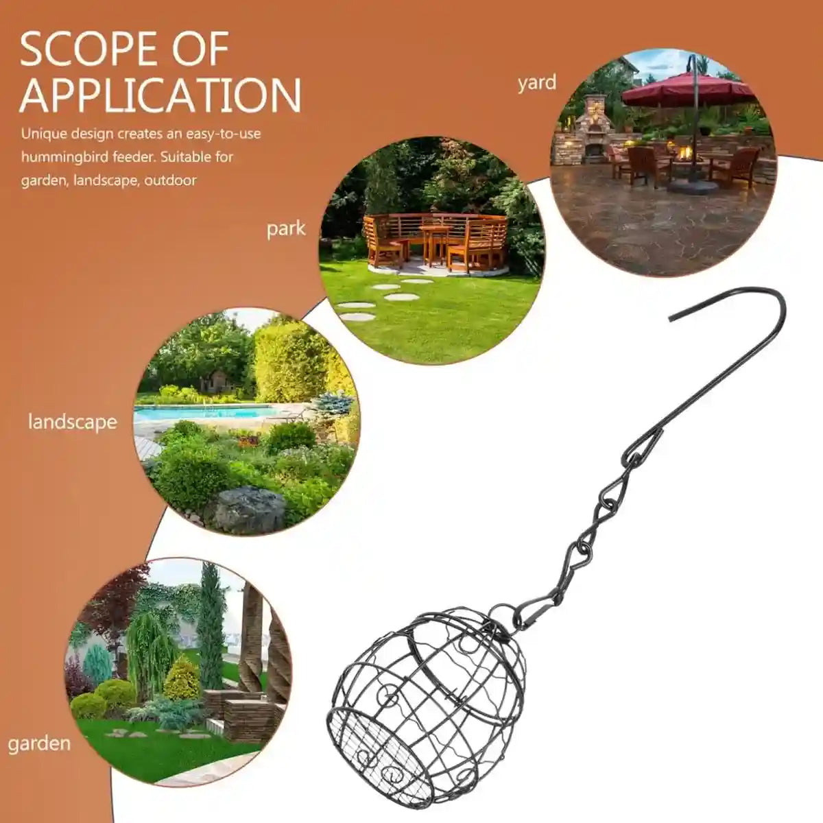 Spring-Style Hanging Bird Feeder for Outdoor Garden or Balcony