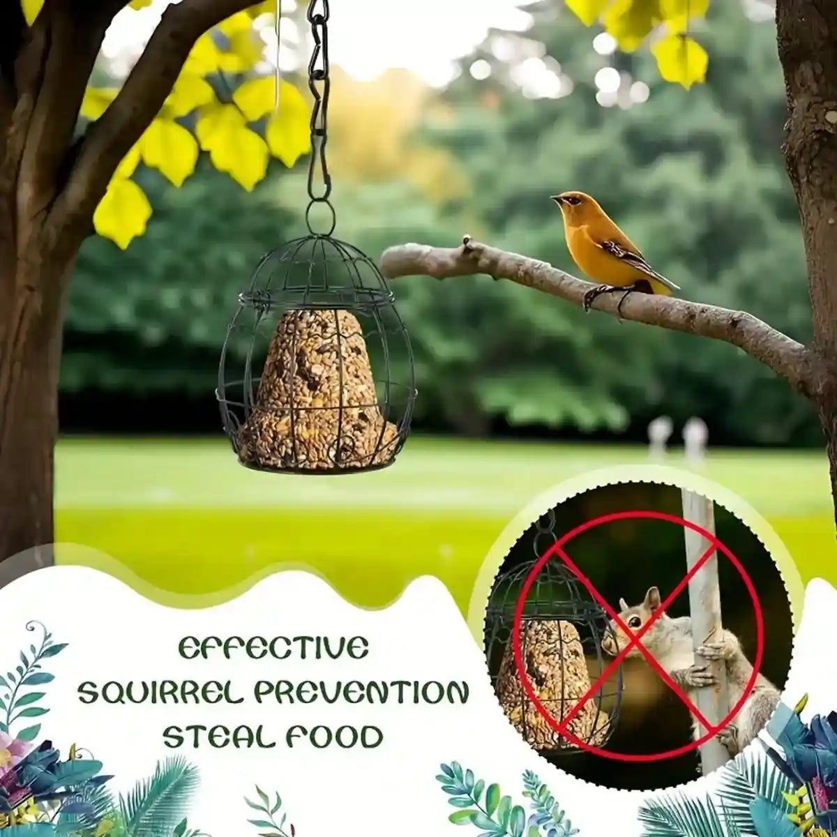 Spring-Style Hanging Bird Feeder for Outdoor Garden or Balcony
