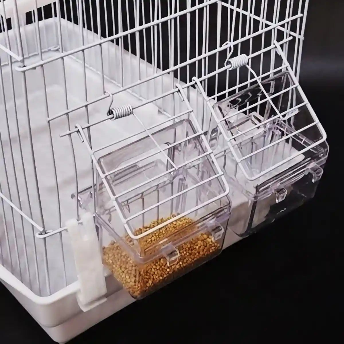 Transparent Plastic Birdcage Food Water Cup Anti-Splash Feeder Bowl