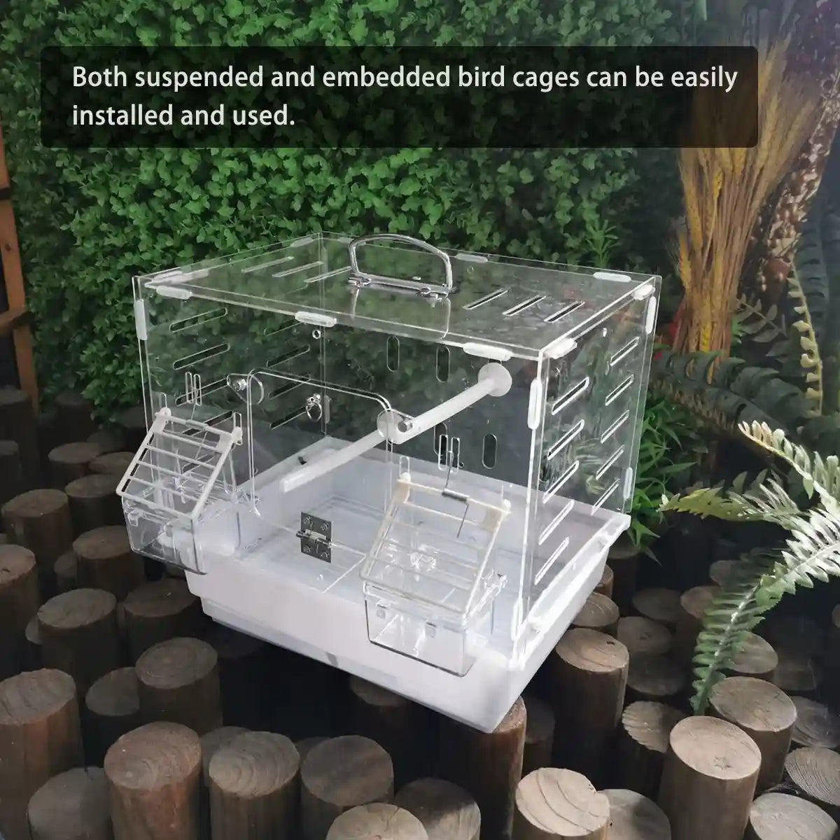 Transparent Plastic Birdcage Food Water Cup Anti-Splash Feeder Bowl