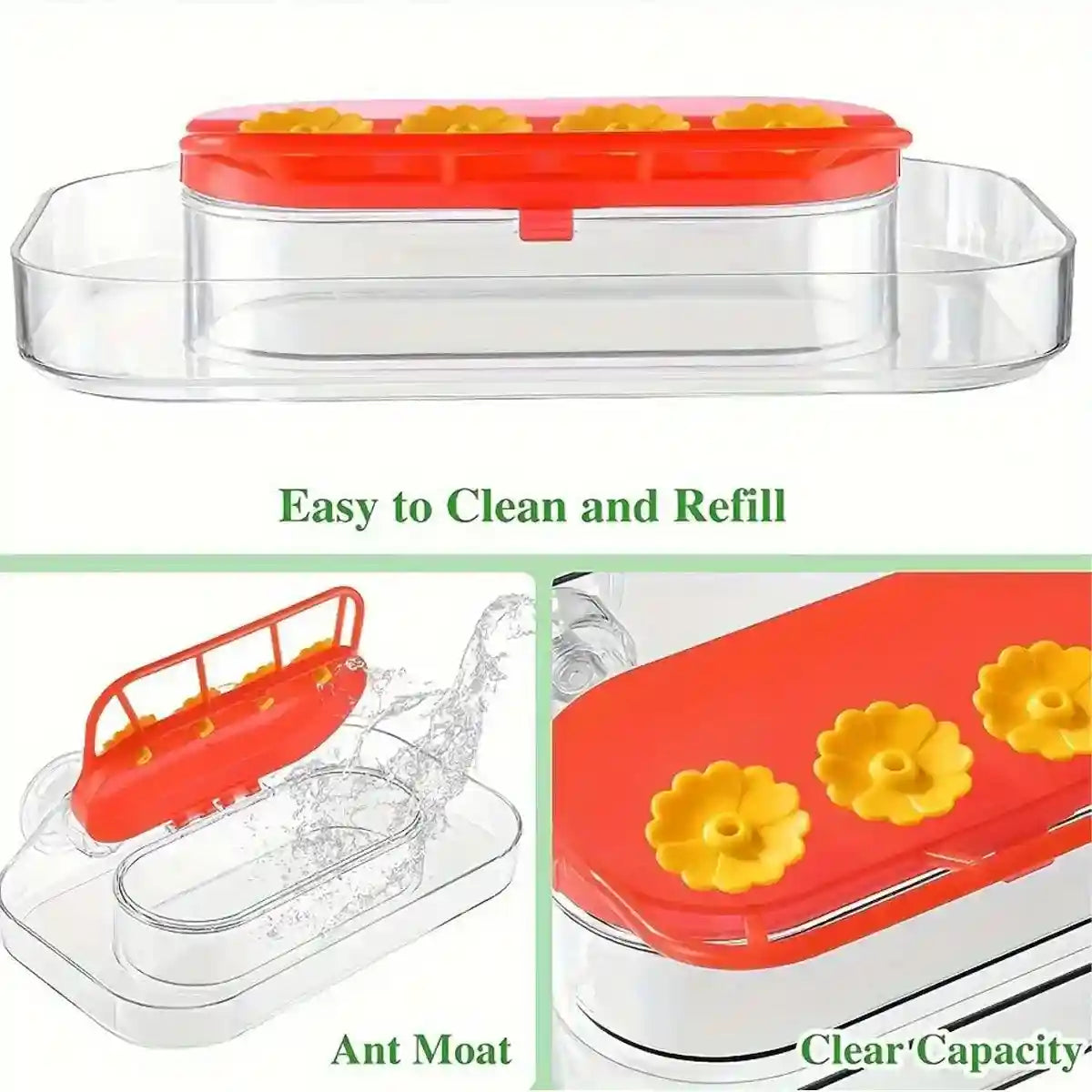 Window Hummingbird Feeder 10oz Capacity with Suction Cup and Ant Moat