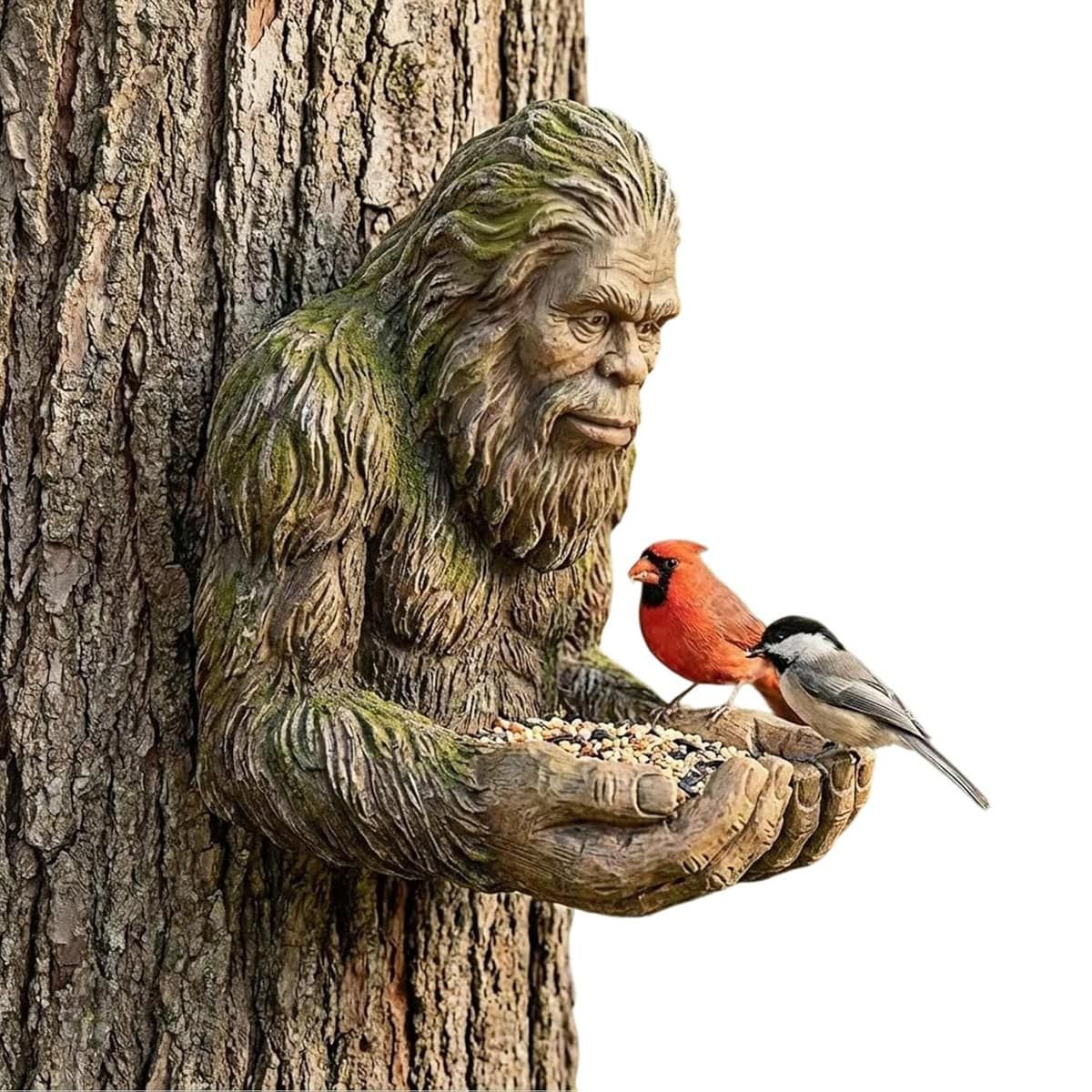 Tree Face Resin Bird Feeder for Garden Use