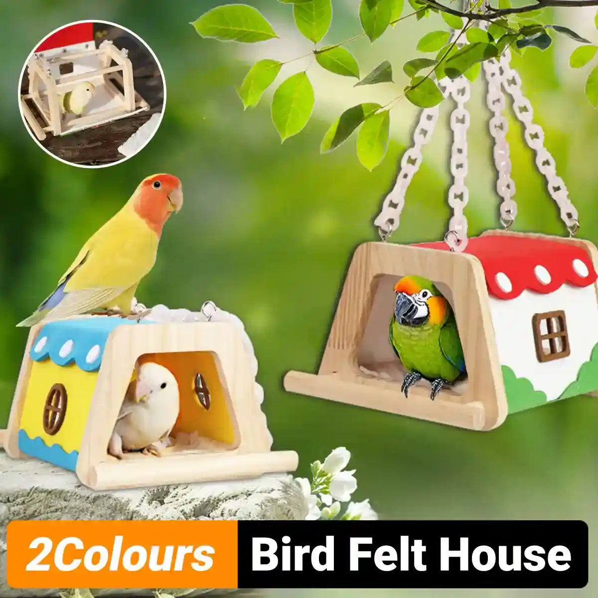 Bird Felt House Parrot Nest Cage Bed