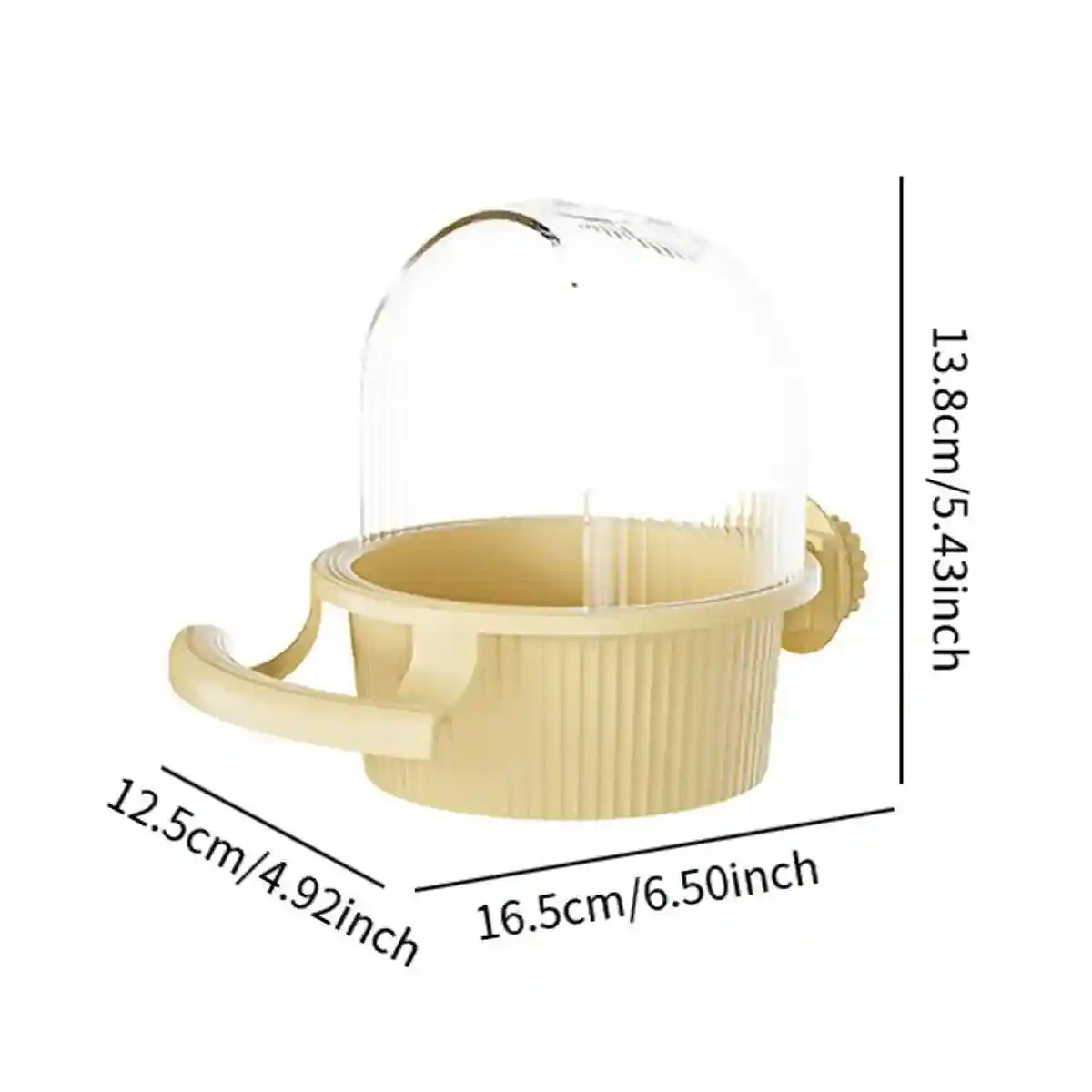 Anti-Splash Bird Feeder with Cover and Stand for Cage Use