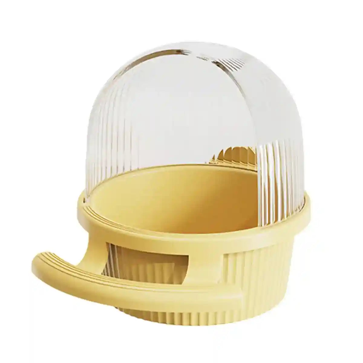 Anti-Splash Bird Feeder with Cover and Stand for Cage Use