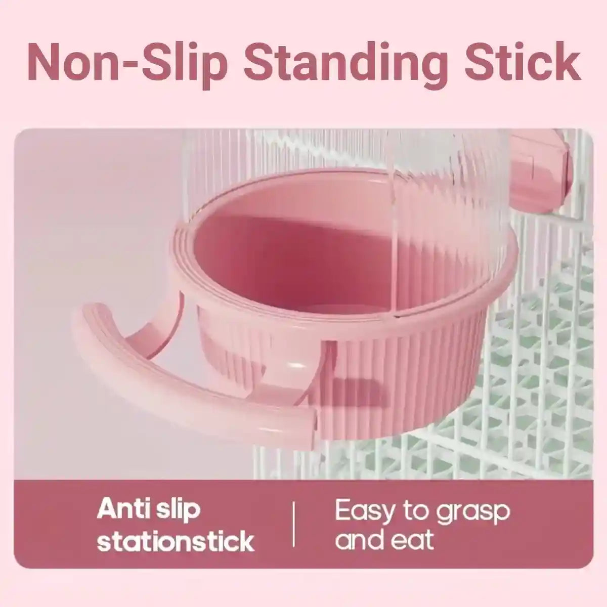 Anti-Splash Bird Feeder with Cover and Stand for Cage Use