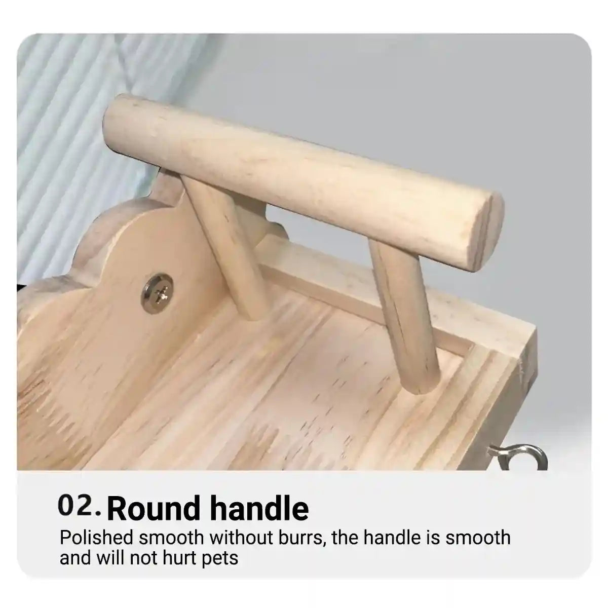 Parrot Cage Platform with Ladder Wooden Bird Stand for Small Birds