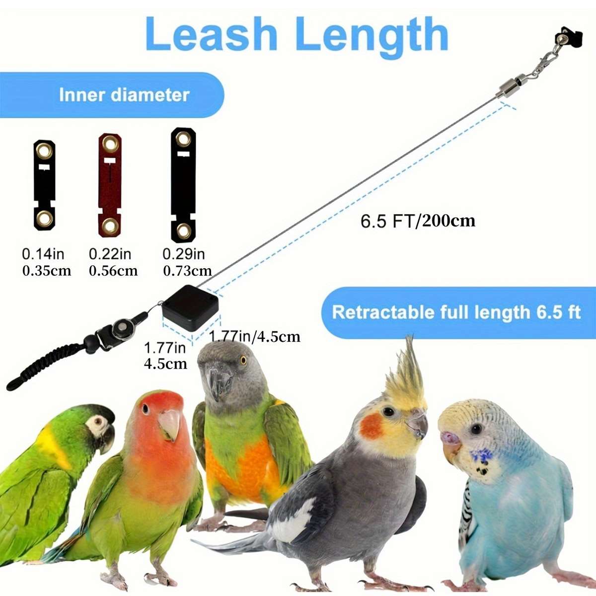 Parrot Foot Leash - Retractable Bird Flight Training Set