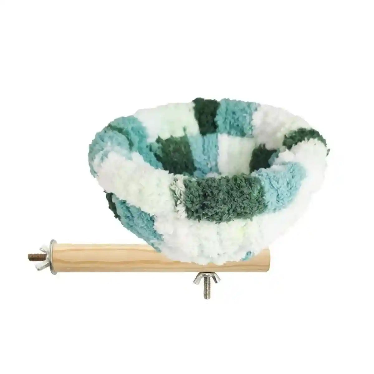 Soft Plush Bird Nest with Wooden Perch Cozy Cage Bed for Small Birds