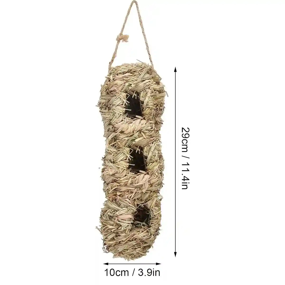 Natural Woven Hanging Bird Nest Peanut Style Bird House for Garden