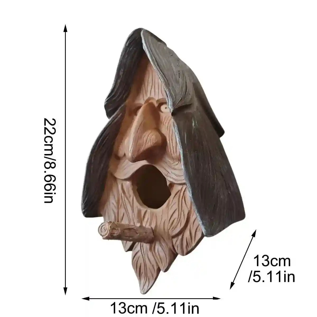 Resin Face Birdhouse Unique Hanging Bird Nest for Outdoor Décor