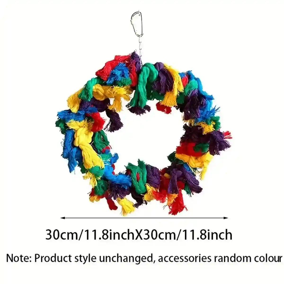 Colorful Cotton Ring Toy for Birds – Durable Rope Perches for Birds
