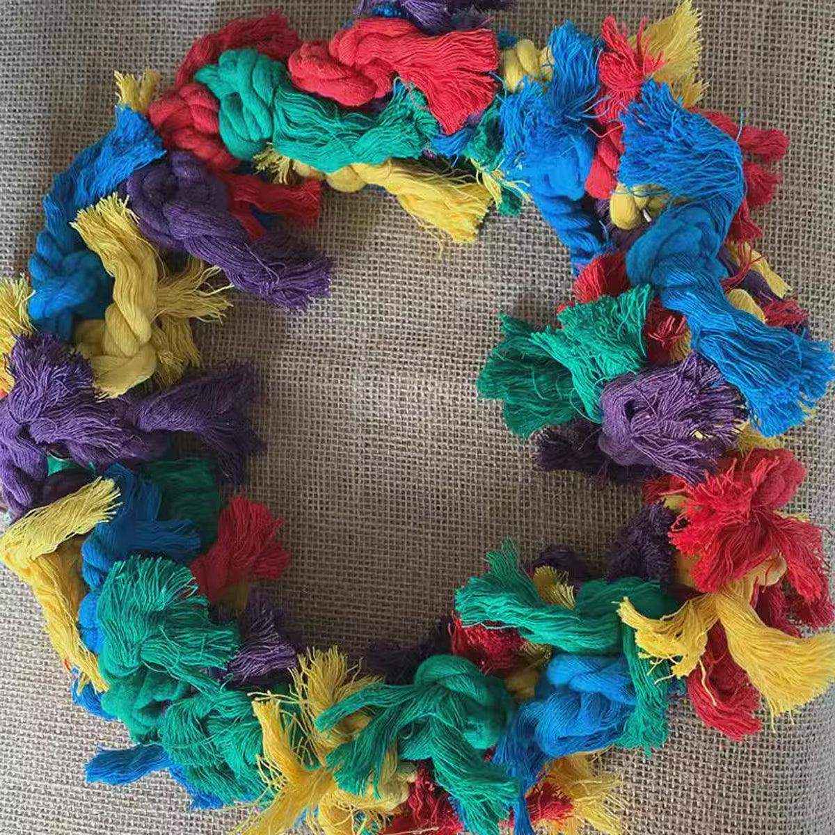 Colorful Cotton Ring Toy for Birds – Durable Rope Perches for Birds