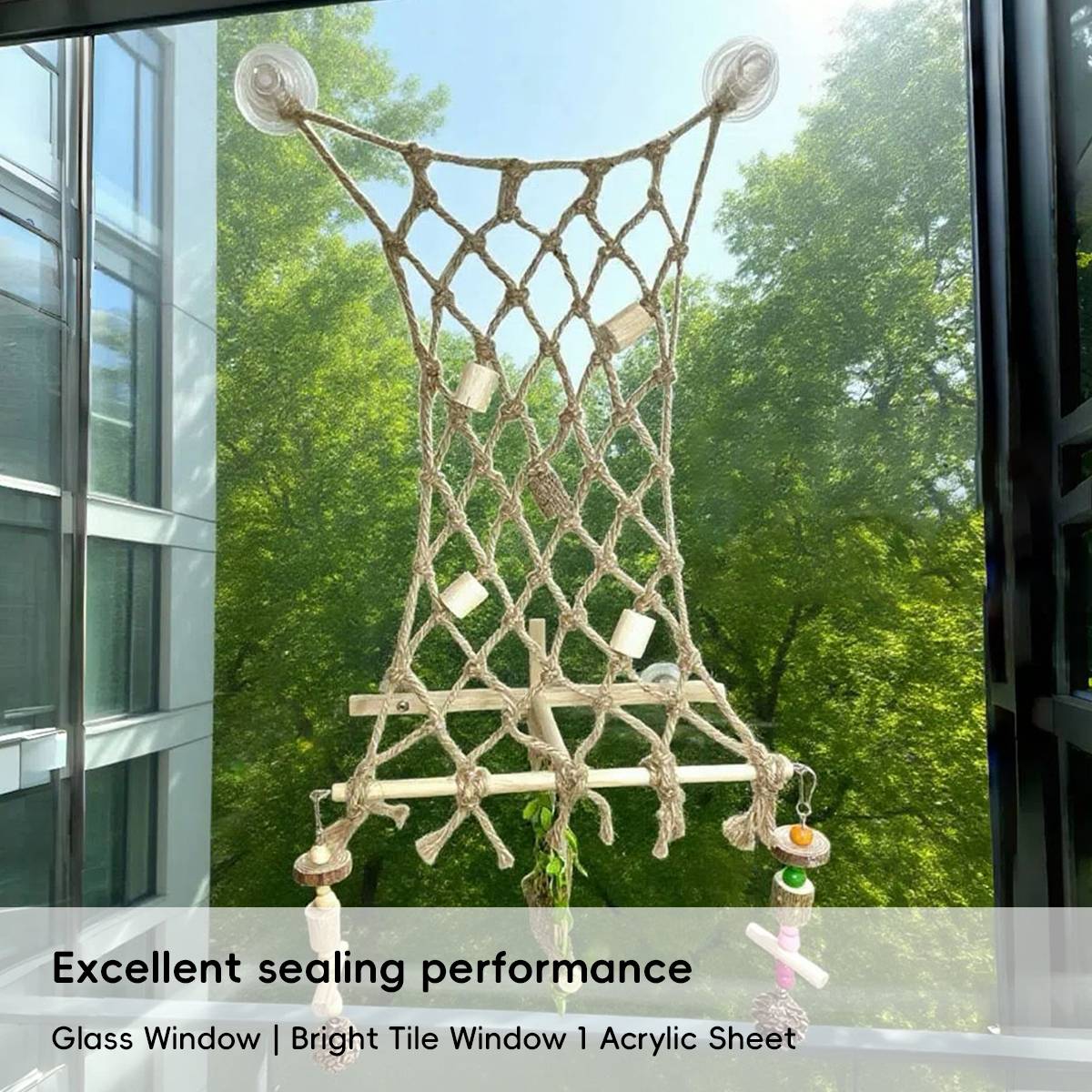 Bird Window Perch with Suction Cups | Sunny Seat Platform for Parrots
