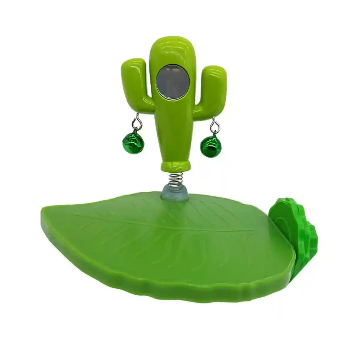 Rocking Cactus Parrot Toy with Mirror and Bells