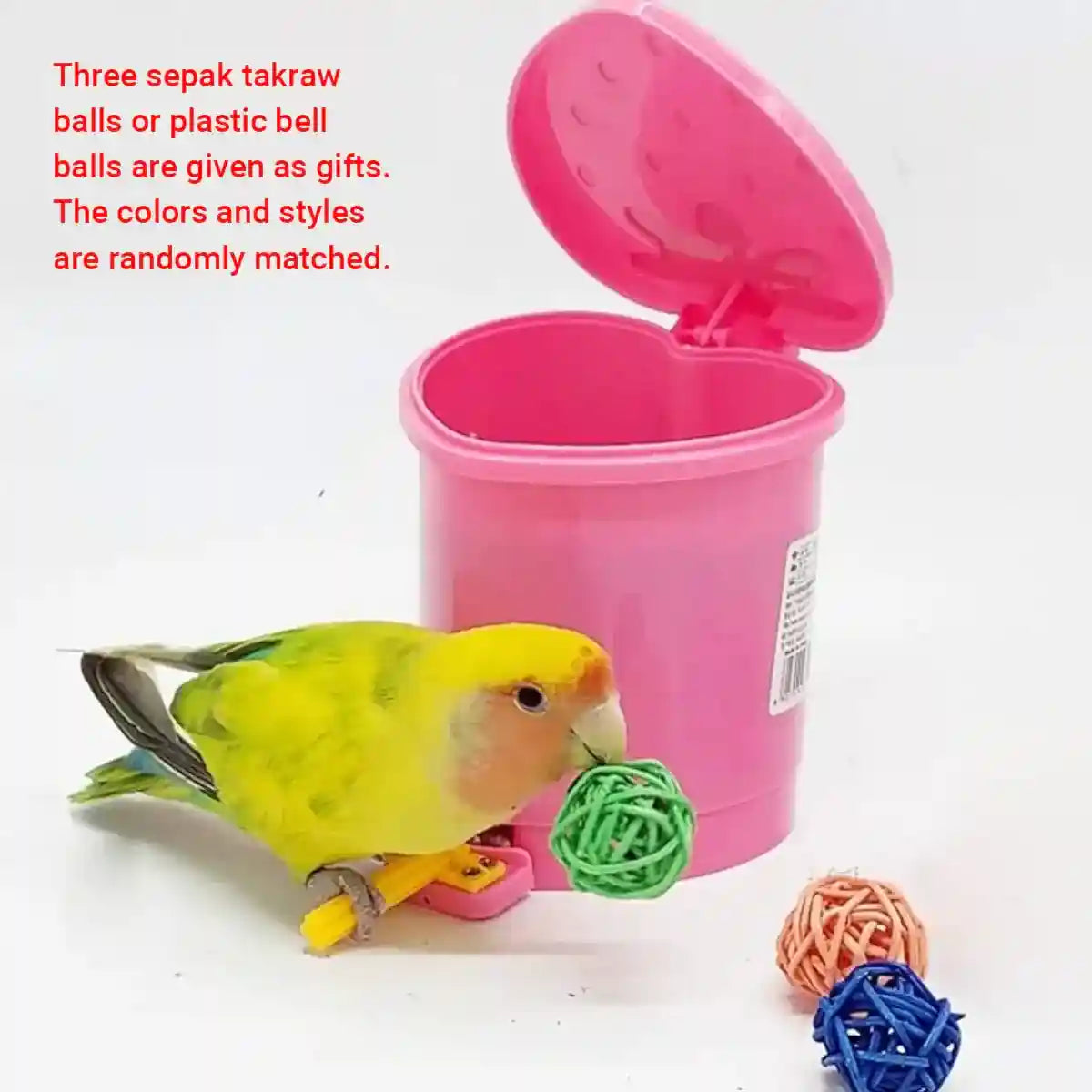 Interactive Bird Toy Set with Training Balls and Bucket for Parrots