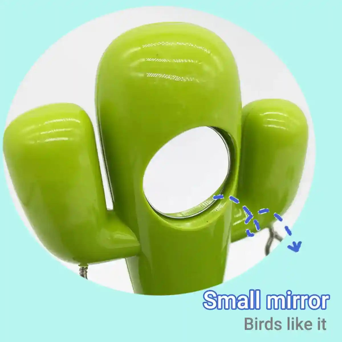 Rocking Cactus Parrot Toy with Mirror and Bells