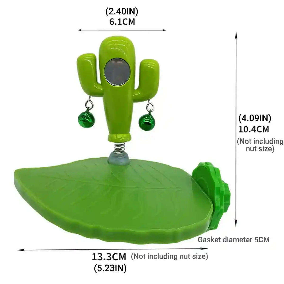 Rocking Cactus Parrot Toy with Mirror and Bells