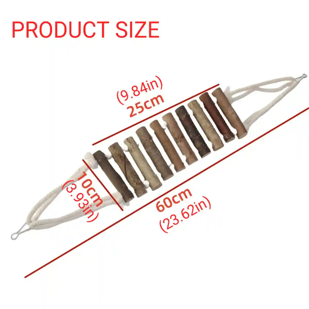 Wooden Parrot Ladder Toy 2PCS Hanging Bridge for Birds Cage