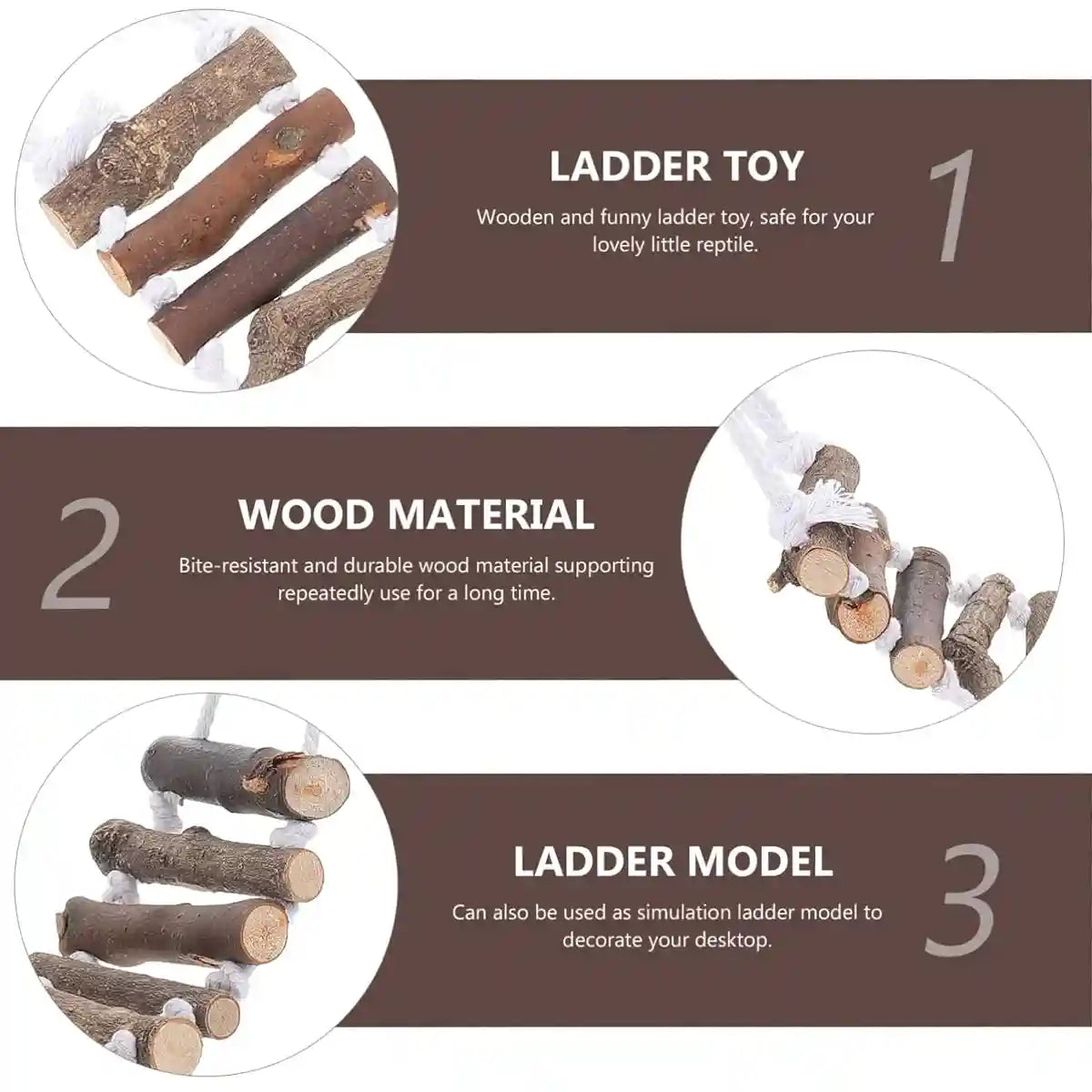 Wooden Parrot Ladder Toy 2PCS Hanging Bridge for Birds Cage