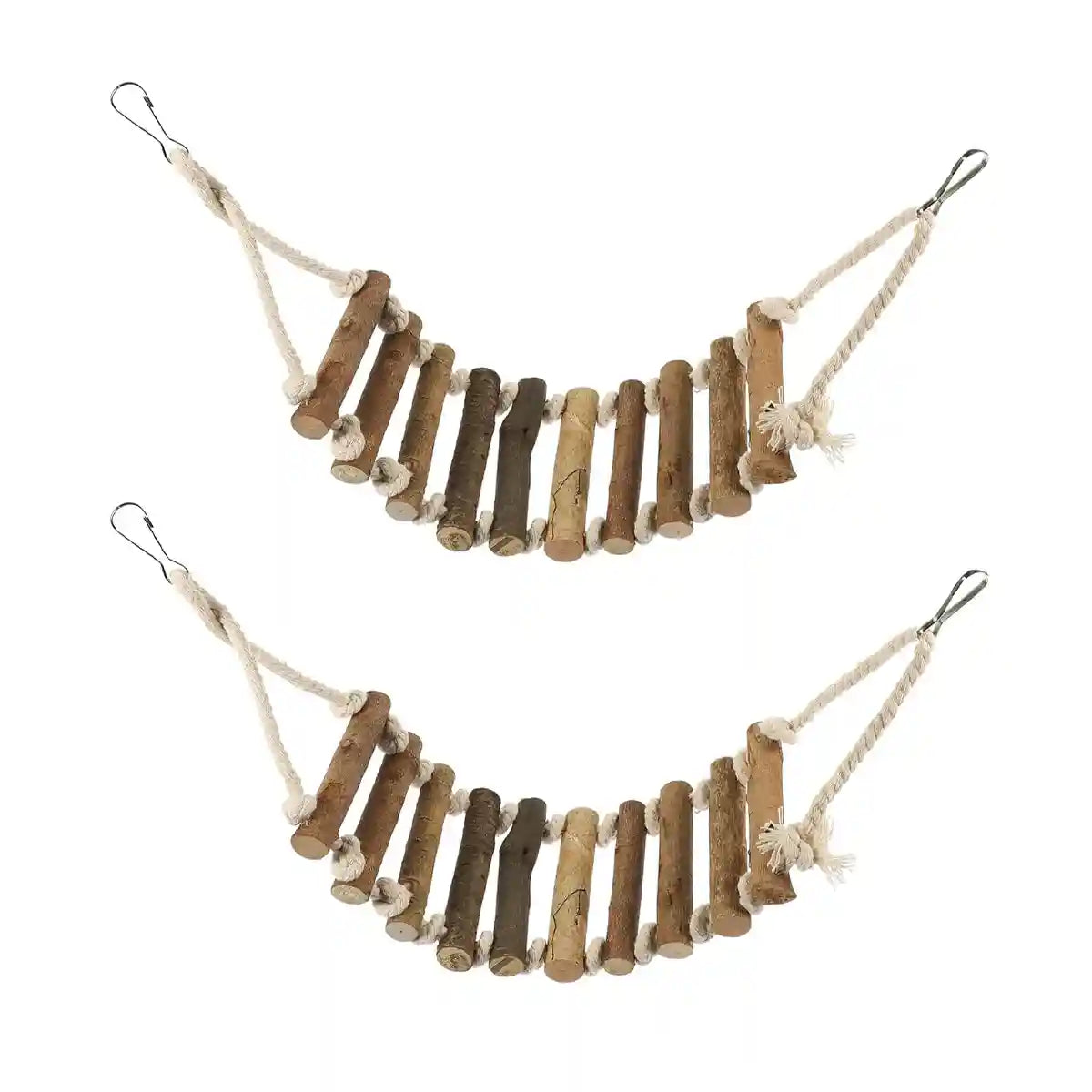Wooden Parrot Ladder Toy 2PCS Hanging Bridge for Birds Cage
