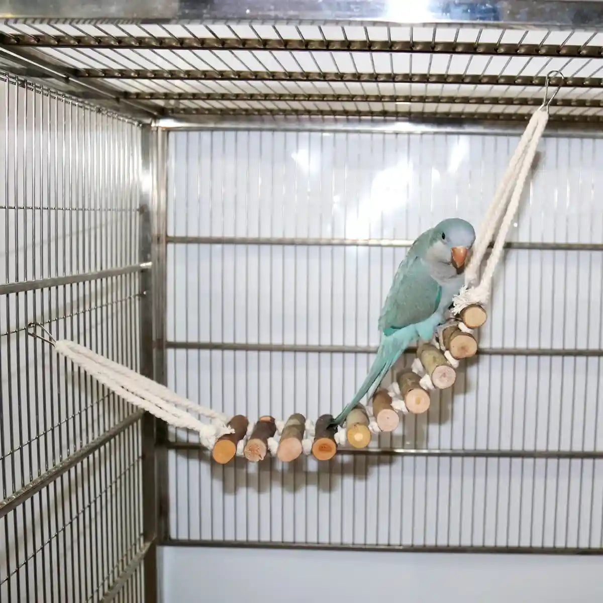 Wooden Parrot Ladder Toy 2PCS Hanging Bridge for Birds Cage