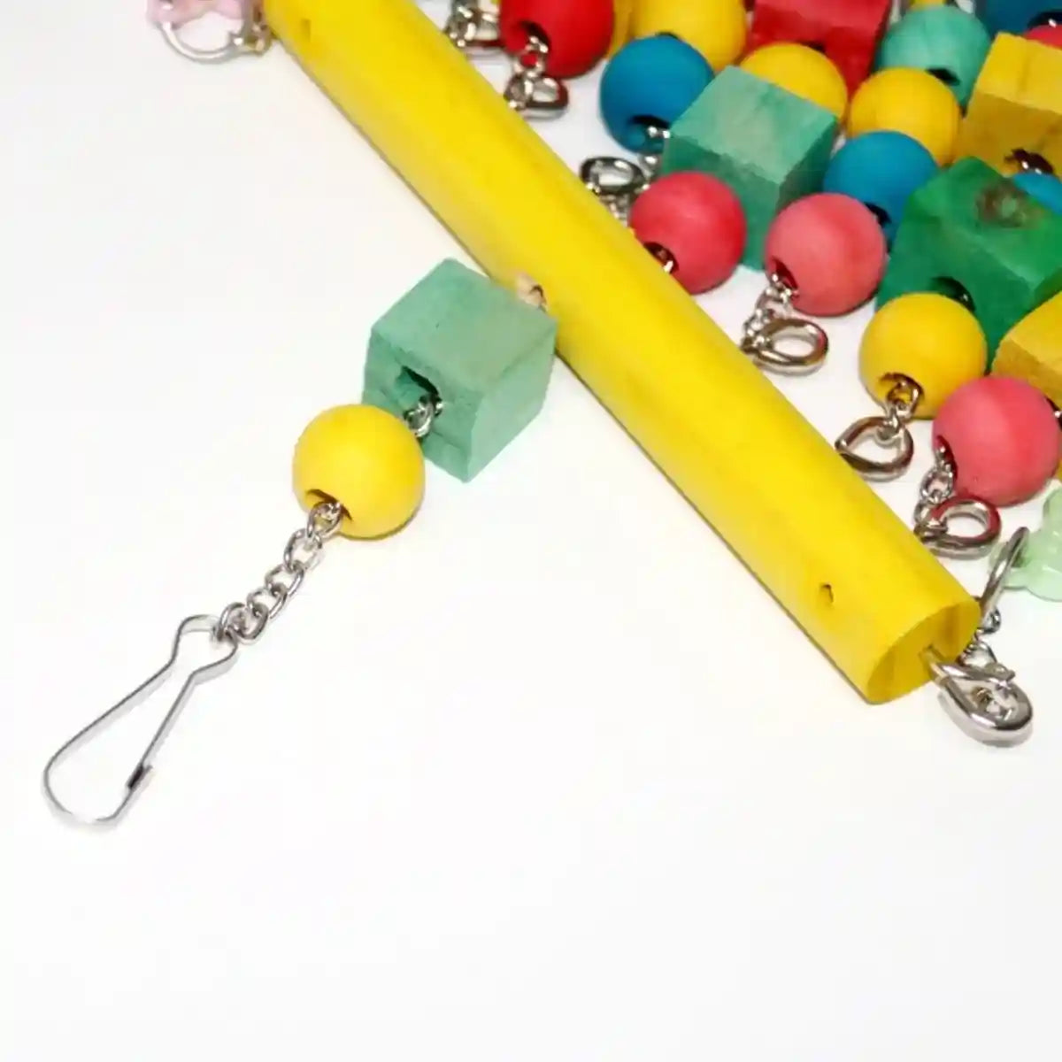 Colorful Hanging Parrot Toys with Wooden Blocks and Bells