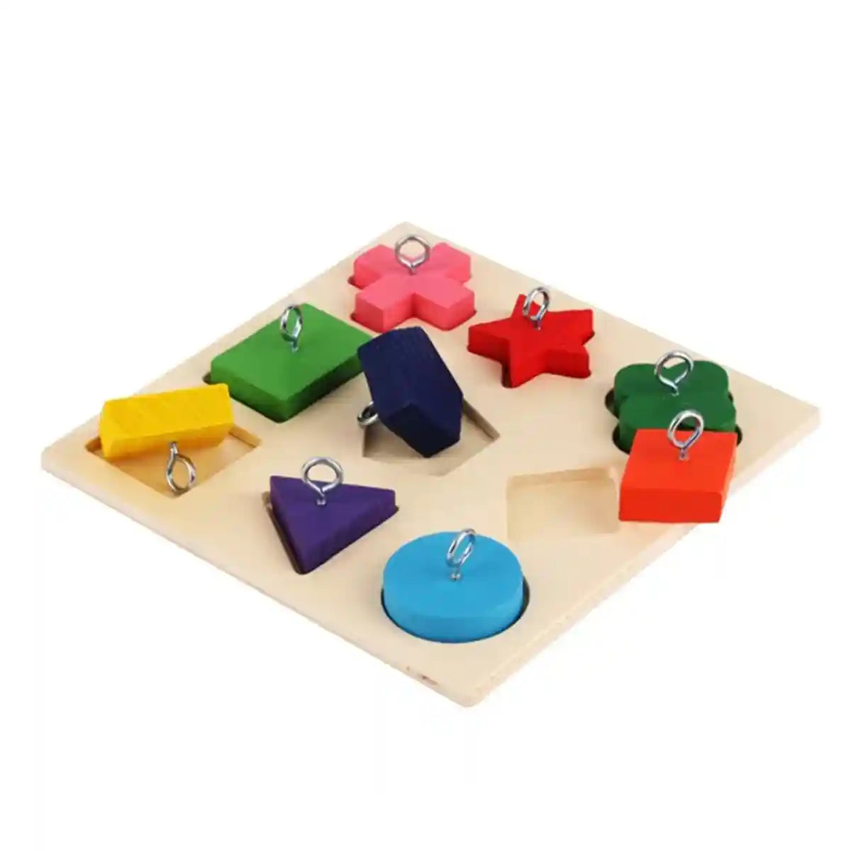 Parrot Training Toy Educational Clock Design with Wooden Blocks for Play