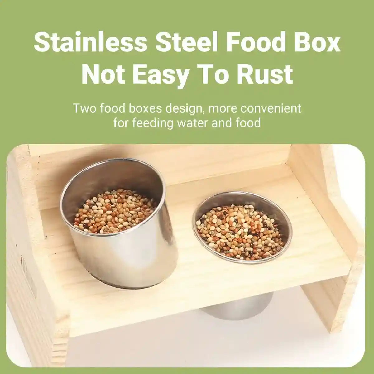 Multifunctional Wooden Bird House Villa with Feeder Natural Nesting Box