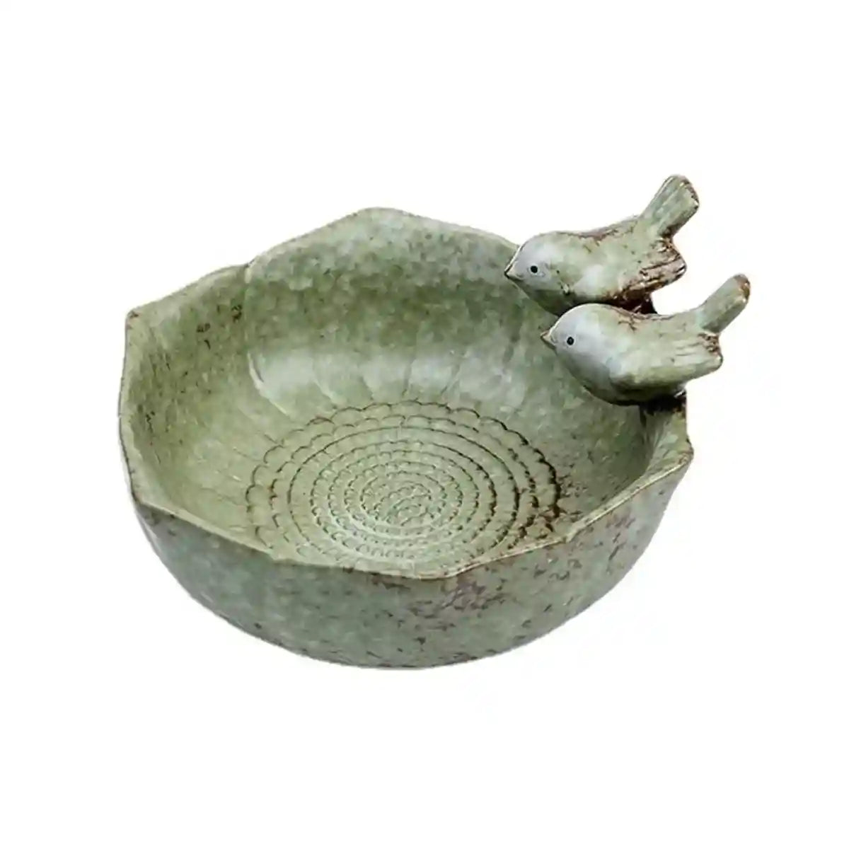 Ceramic Bird Bowl for Garden Bird Feeder & Bath Decorative Dish